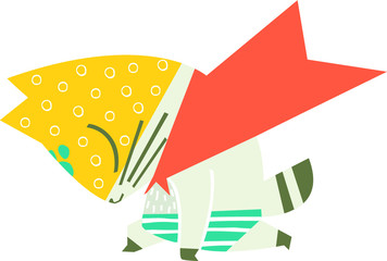 Cartoon superhero cat.  Cute animal. The brave cat. Can be used for invitation cards and drawing poster, T-shirt Print and cartoon character.