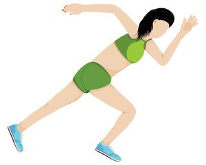 isolated runner woman on white background vector design