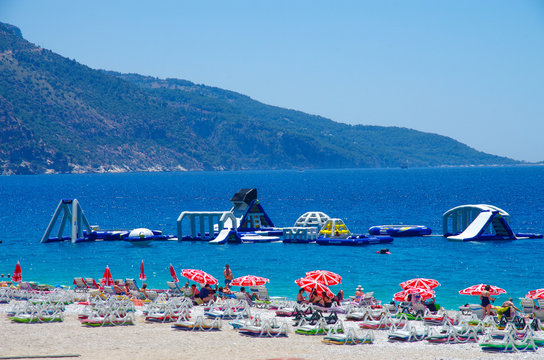 Oludeniz, Turkey - June, 2019: View of the beach in summer day