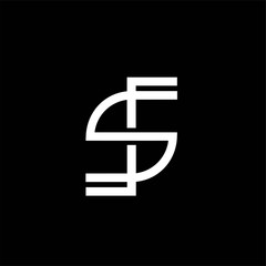 Logo design letter S F line simple images , logo letter sf , logo letter sf combination 