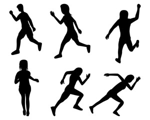 isolated runner on white background vector design