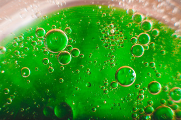 The cosmos or planets of the universe is a cosmic abstract psychedelic background. Abstract atom molecule structure. Blister. Macro shot from air or molecules. Biology, physics or chemistry abstract b