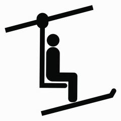 New Ski Lift Graphic Symbol Vector Illustration.