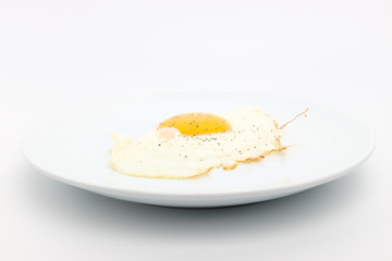 Fried eggs on a white background