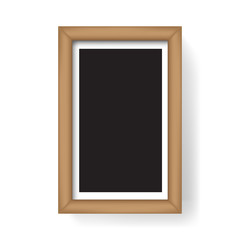 Set of wooden frames isolated on white background