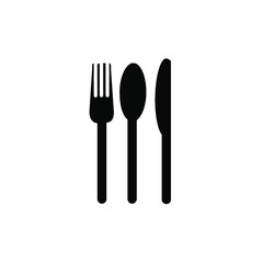 Fork, knife and spoon icon