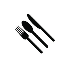 Fork, knife and spoon icon