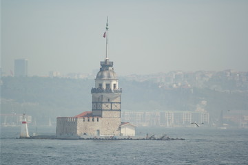 Fototapeta na wymiar view of the maiden's tower in istanbul turkey