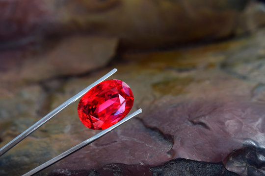 ruby Is red gem Beautiful by nature For making expensive jewelry	