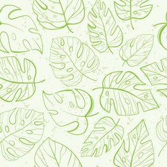 Tropical leaves seamless pattern