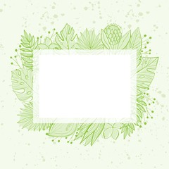 Tropical leaves frame