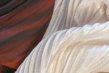 The texture of cotton fabric. Close-up. Different. multi-colored. New.