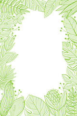 Tropical leaves background.