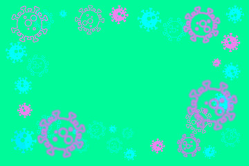 Bright texture with covid-19 symbol, copy space