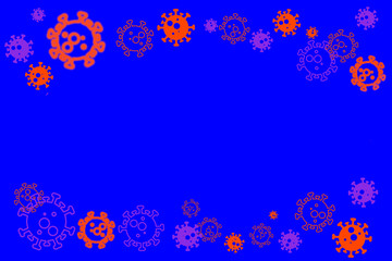 Bright texture with covid-19 symbol, copy space