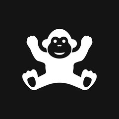 Vector monkey icon isolated on background. Animal symbol
