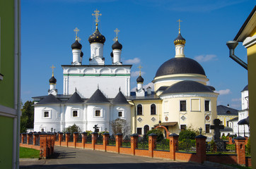 VILLAGE NOVYY BYT, CHEKHOV DISTRICT, RUSSIA - September, 2019: The monastery of the Ascension of David desert