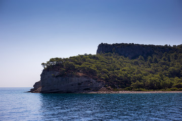 Kemer, Turkey / 08-28-2019. View of the mountains of Kemer.
