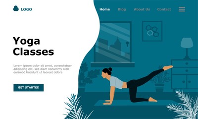 Yoga Classes Vector Illustration Concept, Suitable for web landing page, ui, mobile app, editorial design, flyer, banner, and other related occasion