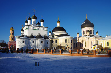 VILLAGE NOVYY BYT, CHEKHOV DISTRICT, RUSSIA - November, 2018: The monastery of the Ascension of David desert