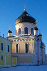 VILLAGE NOVYY BYT, CHEKHOV DISTRICT, RUSSIA - November, 2018: The monastery of the Ascension of David desert