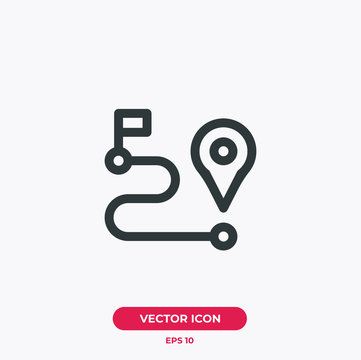 Route vector icon illustration. Ui/Ux. Premium quality.
