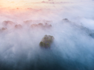 foggy waterfall