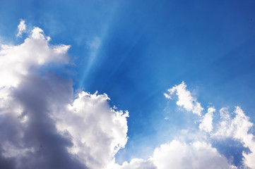 Sun rays. changing weather. Trust in God.