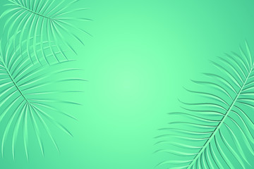 background with tropical palm leaves