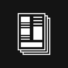 Newspaper icon vector. Symbol of news. Flat design.