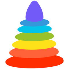 children's pyramid, seven colors of the rainbow on a white background