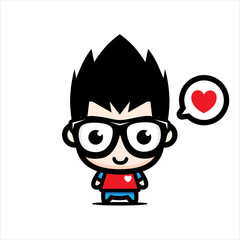 vector design mascot geek game