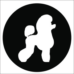 all objects are isolated and you can move they. Dog breed vector black silhouette. Dog breed black icons isolated. White dog inside blackround