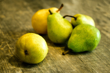 Isolated pears. green pear fruit .