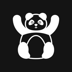 Panda icon. Vector image of a panda on background