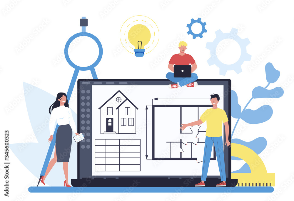 Poster online architecture platform on differernt device concept