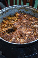 Cabbage rolls with meat, rice and vegetables.Stuffed cabbage leaves with meat.
