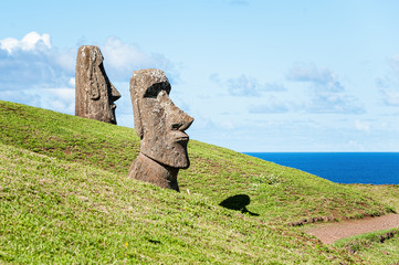 Rano Raraku, Easter Island, the quarry of the Moai.