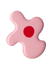 Blot of pink red nail polish isolated on white