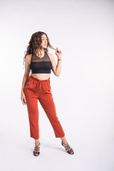 Latina dance, strip dance, contemporary and bachata lady concept - Woman dancing improvisation and...