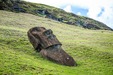 Rano Raraku, Easter Island, the quarry of the Moai.