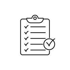 Clipboard icon. Checklist sign symbol for web site and app design.