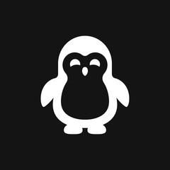 Penguin icon. Abstract birds on white background. Vector illustration