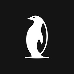 Penguin icon. Abstract birds on white background. Vector illustration