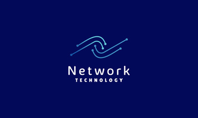 Network Technology Logo Vector Design Template. Digital and creative Icon. multimedia app Symbol For Company And business.