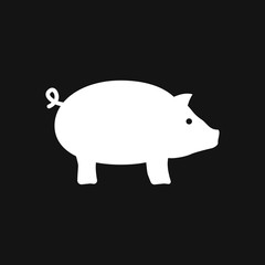 Pig icon in minimal style, isolated on background.
