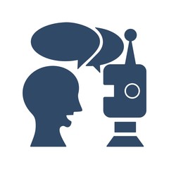 Chatbot icon in trendy flat style. Artificial intelligence sign.