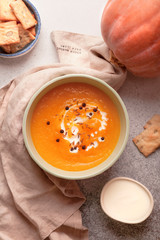 Tomato-pumpkin mulberry and coconut soup