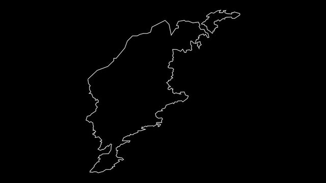 Gotland Sweden county map outline animation