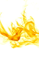 Yellow smoke on white background